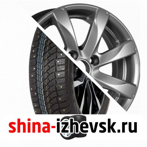 Колесо в сборе Viatti Brina Nordico (V-522) 185/65 R15 T 88 + КиК Джемини-оригинал 6xR15 4×100 ET50 DIA60.1 Темно-серый в Ижевске
